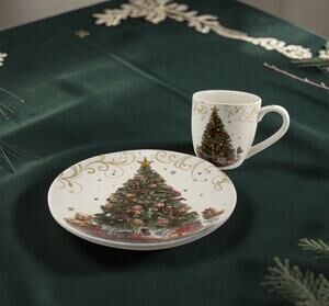 Southern Living Christmas Tree China 8" Plate w/ Mug NEW from Dillards